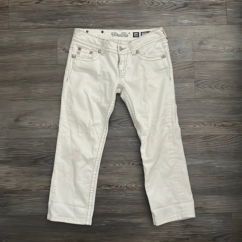 Miss Me White Capri Jeans Angel Wing Size 28